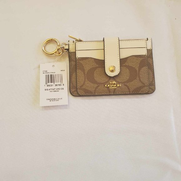 Coach Handbags - NWT Coach Attachment Card Case In Colorblock Signature Canvas